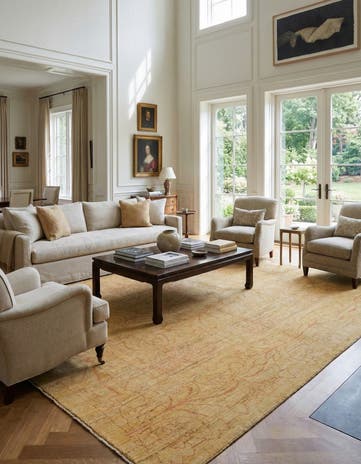 11' x 14' 7 Hand Knotted Oushak Wool Rug