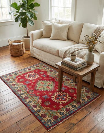 3' 4 x 5' Hand Knotted Kazak Rug