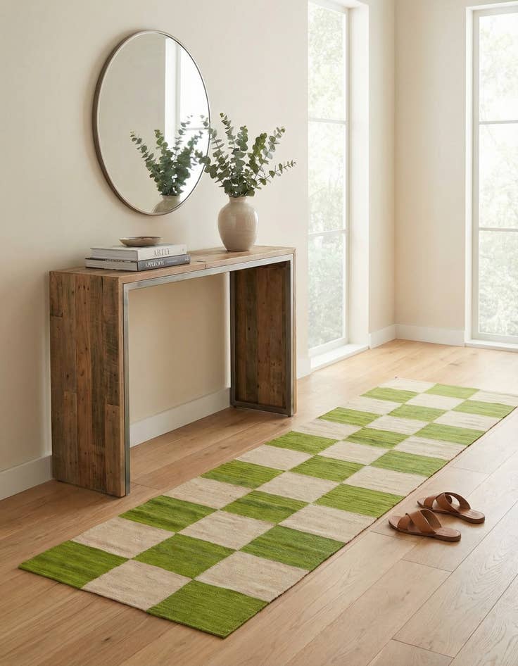 Detail image of 2' 10 x 9' 8  Hand Woven Kilim Modern Wool Runner Rug