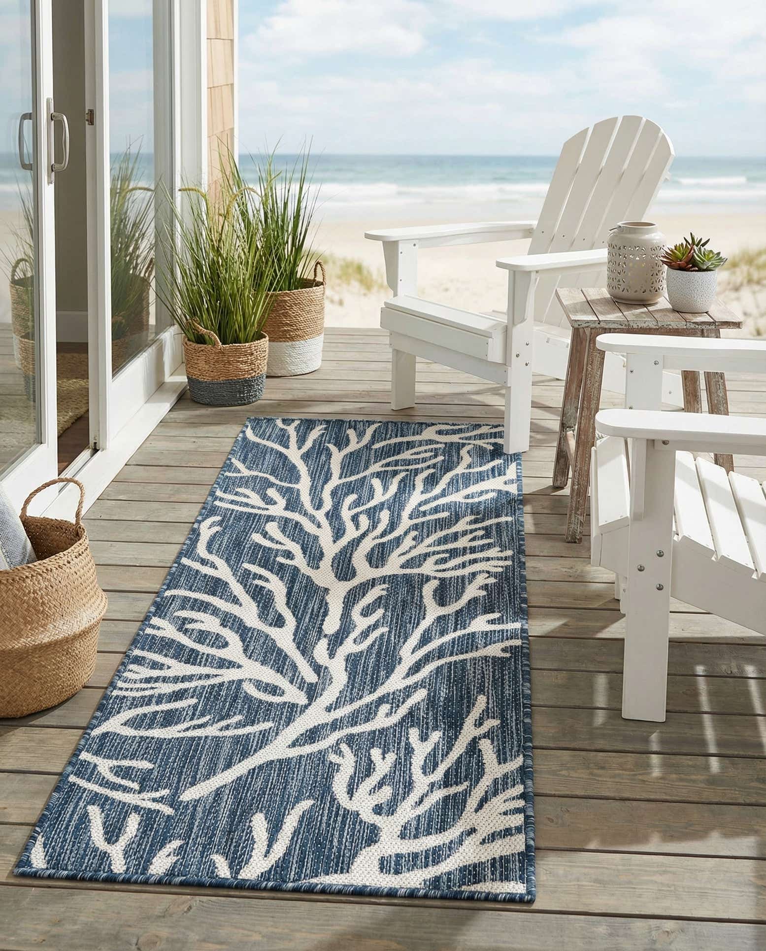 2' x 5' 3 Easy-Clean Coastal Indoor / Outdoor Runner Rug