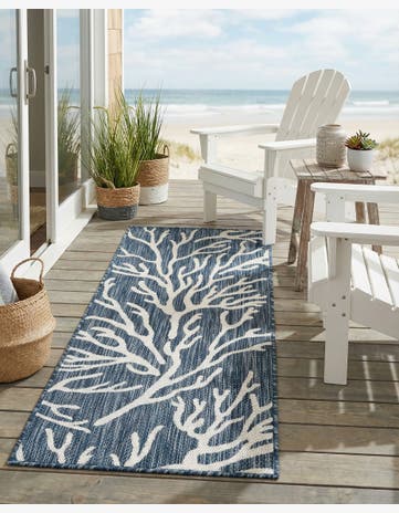 2' x 5' 3 Easy-Clean Coastal Indoor / Outdoor Runner Rug