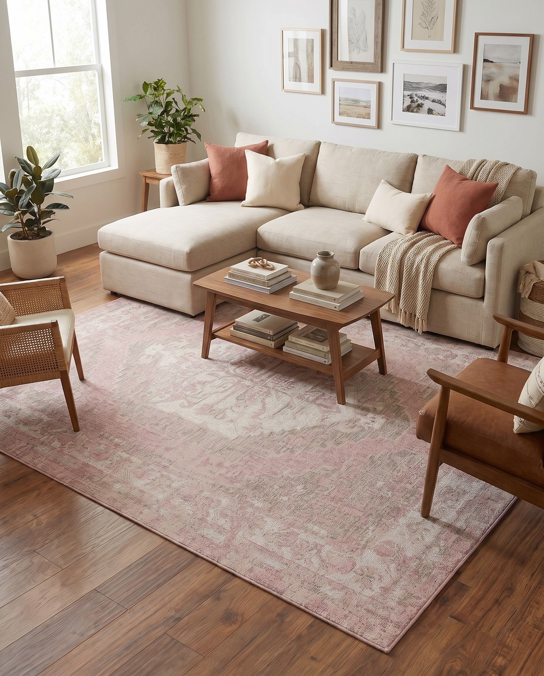 9' x 12' Easy-Clean Traditional Indoor / Outdoor Rug