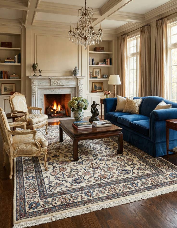 Detail image of 6' x 8' 9 Kashan Wool Rug