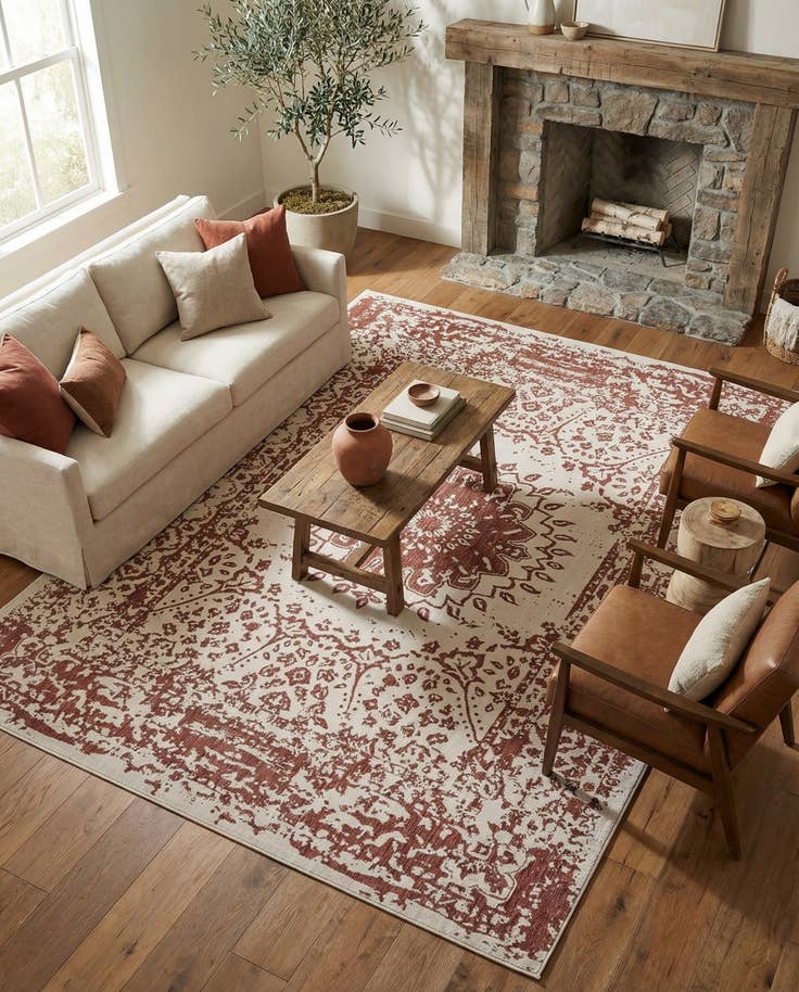 Detail image of 10' x 14' Easy-Clean Traditional Indoor / Outdoor Rug