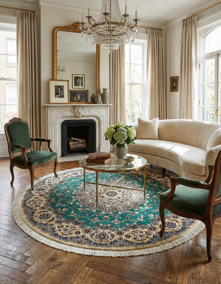 Detail image of 4' 11 x 4' 11 Nain Round Rug