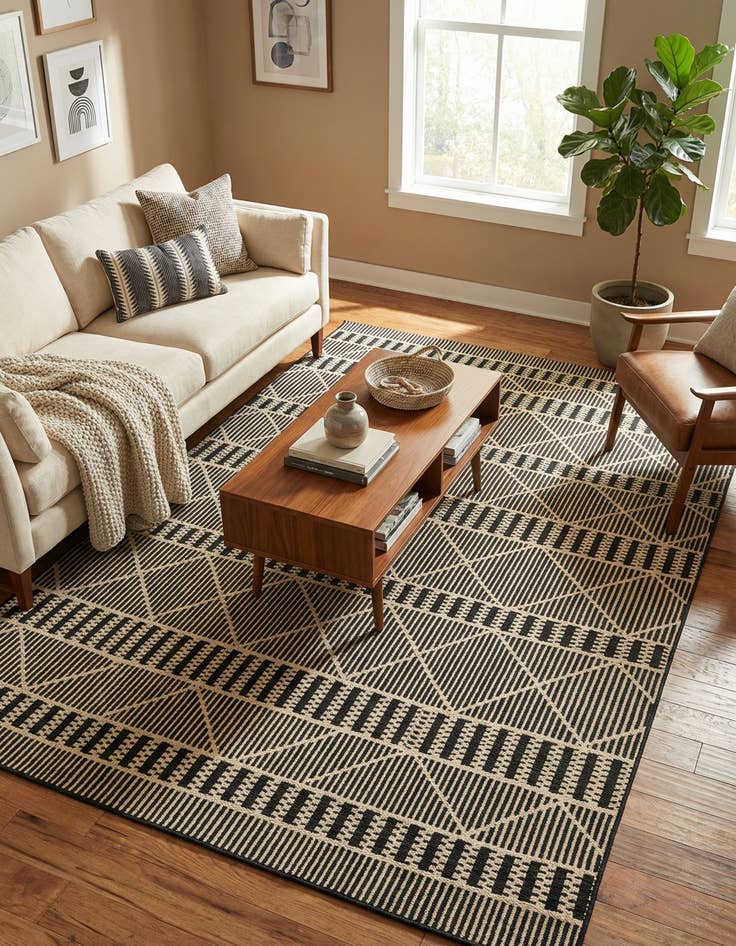Detail image of  6' x 9'  Washable Lattice Indoor / Outdoor Rug