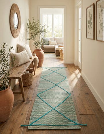 2' 7 x 9' 10 Hand Knotted Darya Wool Runner Rug