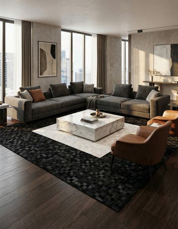 8' 2 x 10' Cowhide Stocks Rug