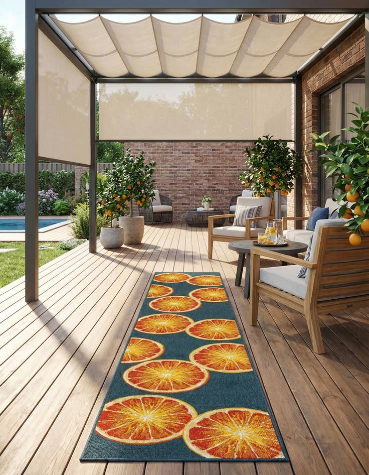 Detail image of 2' 7 x 12'  Washable Modern Indoor / Outdoor Runner Rug