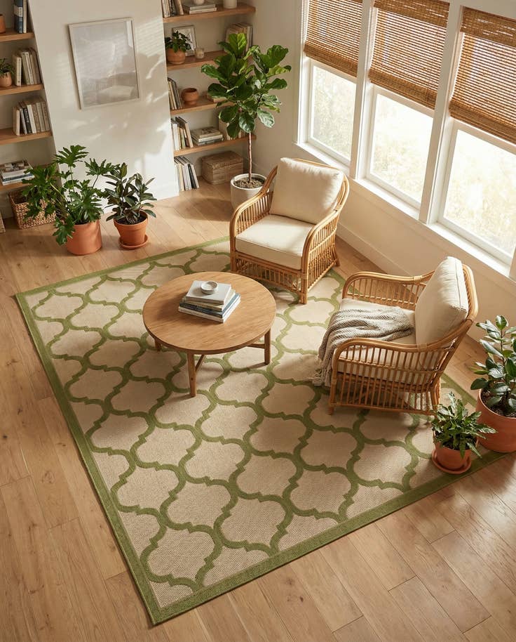 Detail image of 7' x 10' Easy-Clean Lattice Indoor / Outdoor Rug
