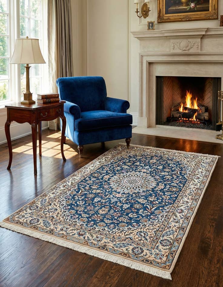 Detail image of 2' 11 x 4' 6  Hand Knotted Nain Rug