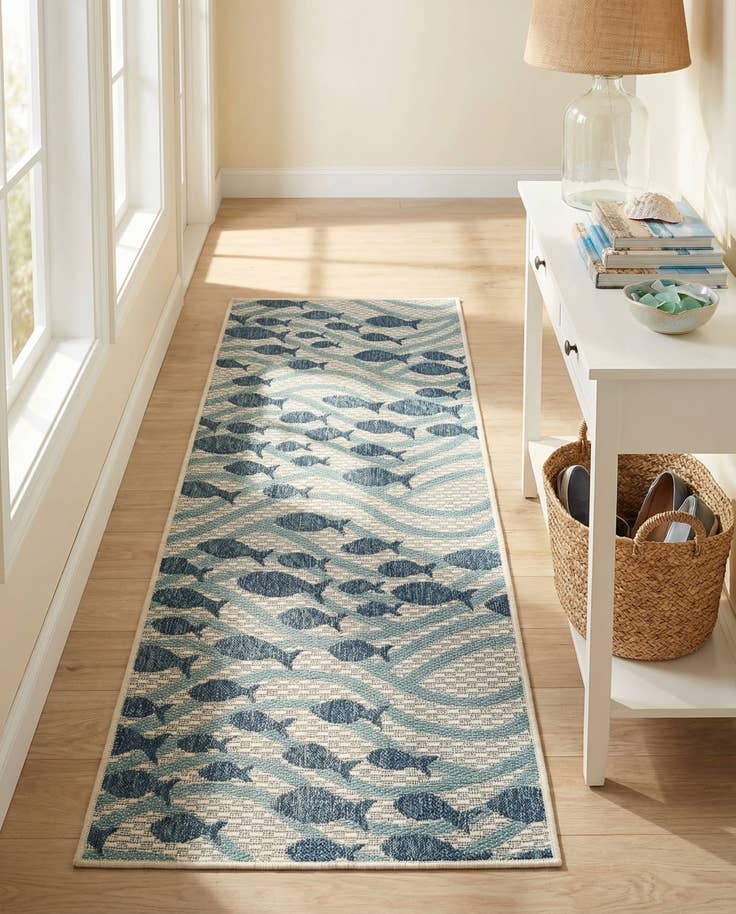 Detail image of 2' x 5' 3 Easy-Clean Coastal Indoor / Outdoor Runner Rug