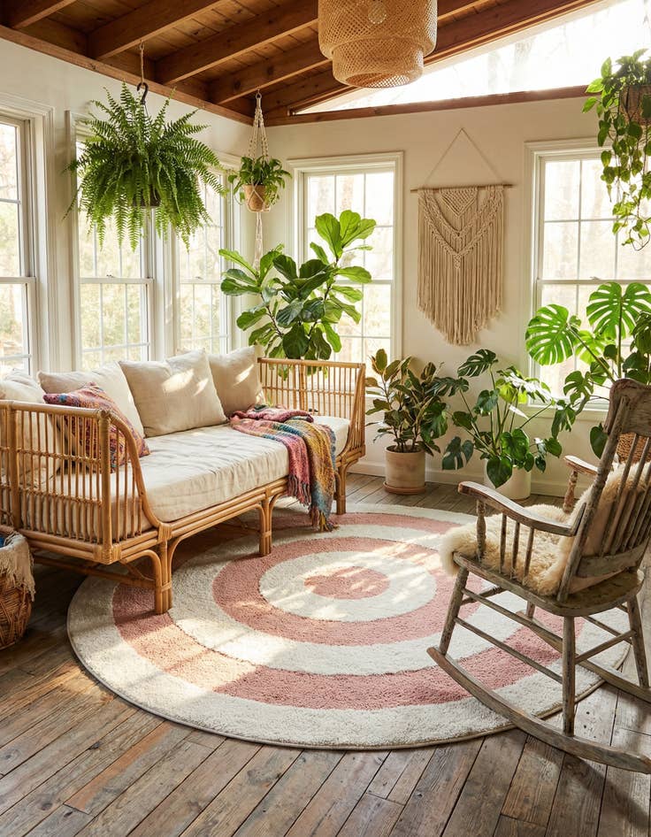 Detail image of 7' 10 x 7' 10 Boho Round Rug