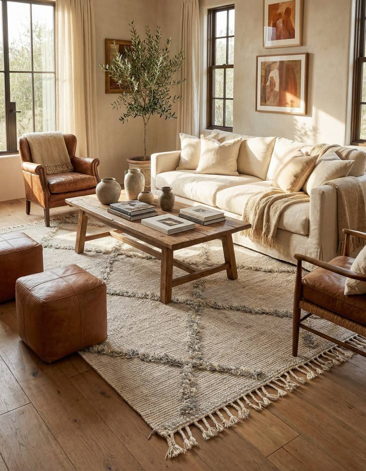 Detail image of 5' 3 x 8' 4  Hand Knotted Moroccan Wool Rug