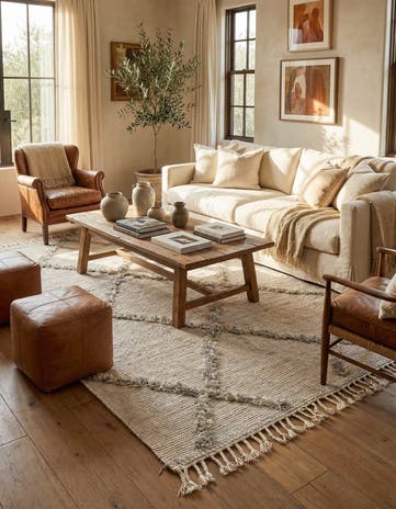5' 3 x 8' 4 Hand Knotted Moroccan Wool Rug