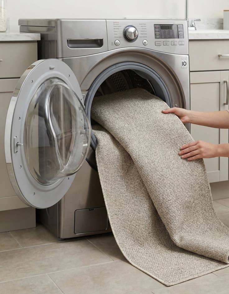 Detail image of 2' 7 x 12'  Washable Solid Indoor / Outdoor Runner Rug