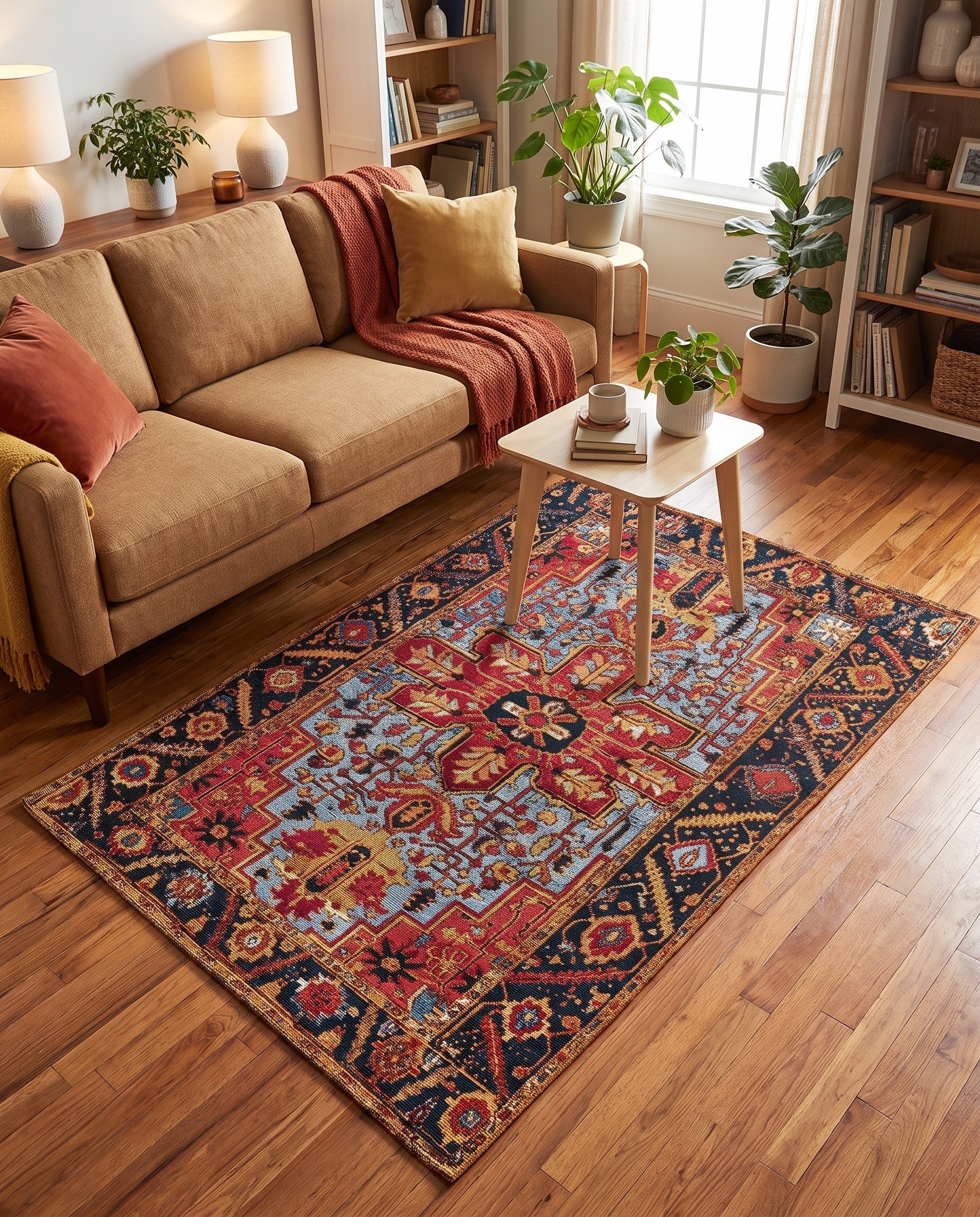 3' 3 x 5' 3 Easy-Clean Traditional Indoor / Outdoor Rug