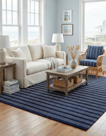7' 10 x 10' Jill Zarin Striped Wool Rug