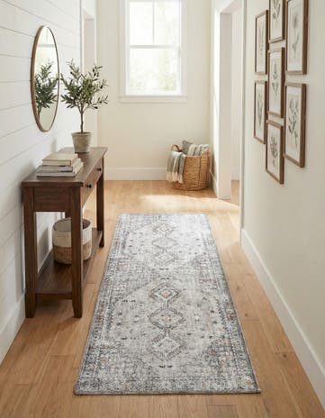Ivory and Beige Yara Runner Rug