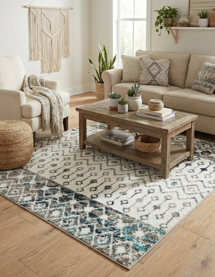 Detail image of 4' x 4' Moroccan Trellis Square Rug