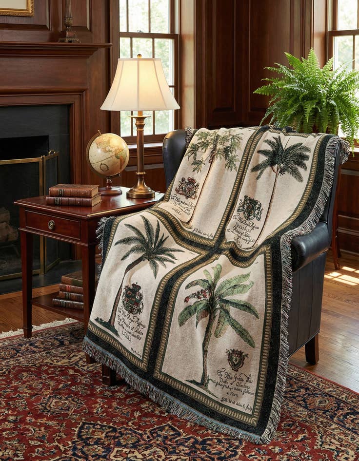 Detail image of 4' 6 x 6' Royal Palms Throw Blanket