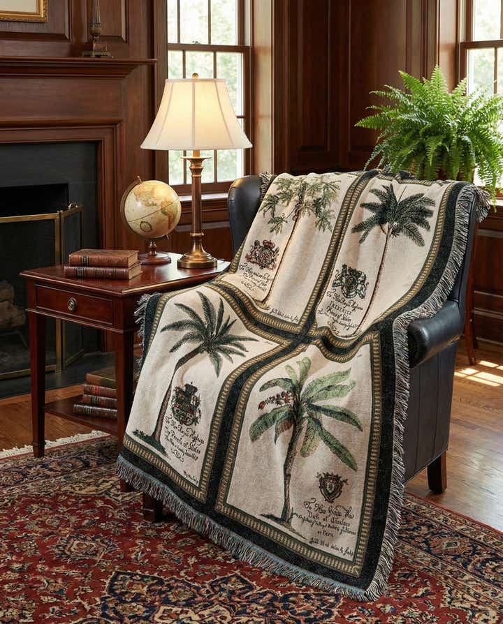 135cm x 185cm Royal Palms Throw Blanket