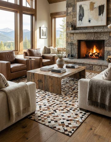 8' x 10' Cowhide Leather Rug