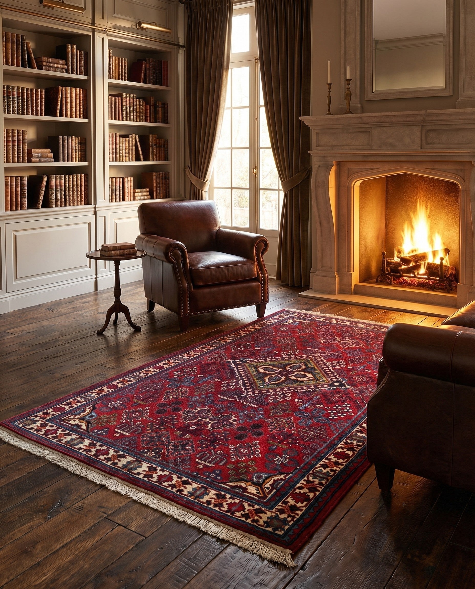 3' 7 x 6' 2 Hand Knotted Meimeh Persian Wool Rug