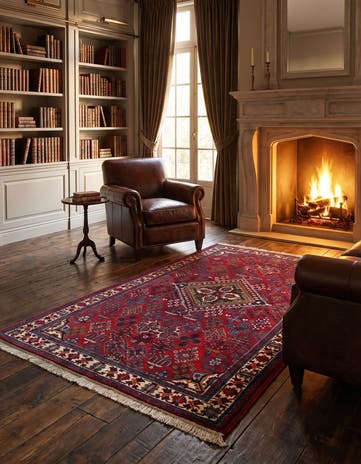 3' 7 x 6' 2 Hand Knotted Meimeh Persian Wool Rug