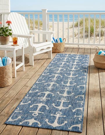 2' x 8' Easy-Clean Coastal Indoor / Outdoor Runner Rug