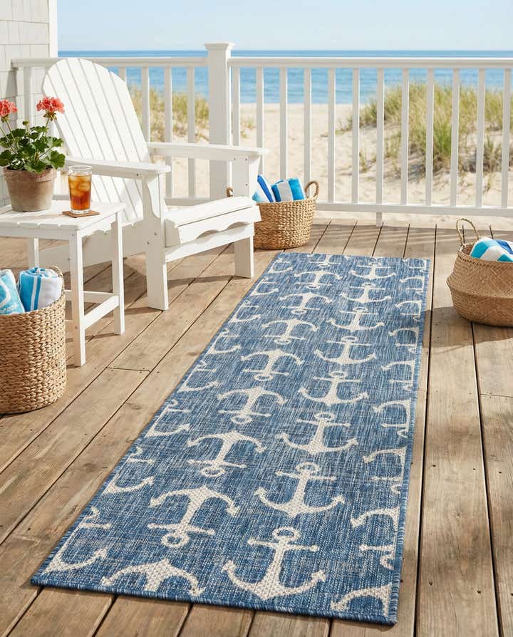 2' x 8' Easy-Clean Coastal Indoor / Outdoor Runner Rug