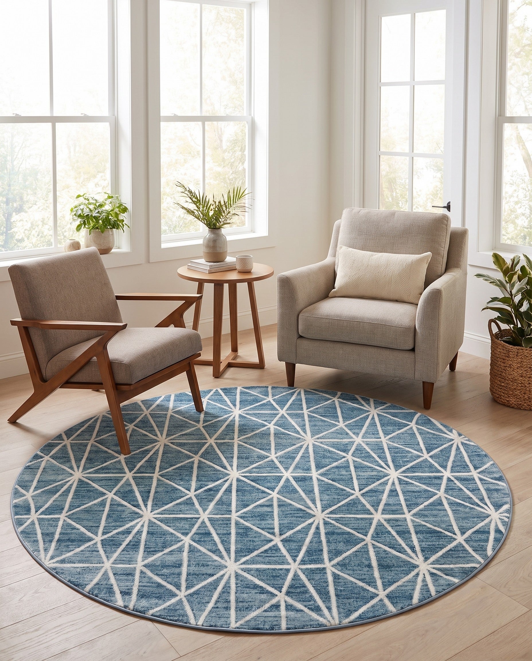 8' x 8' Lattice Trellis Round Rug