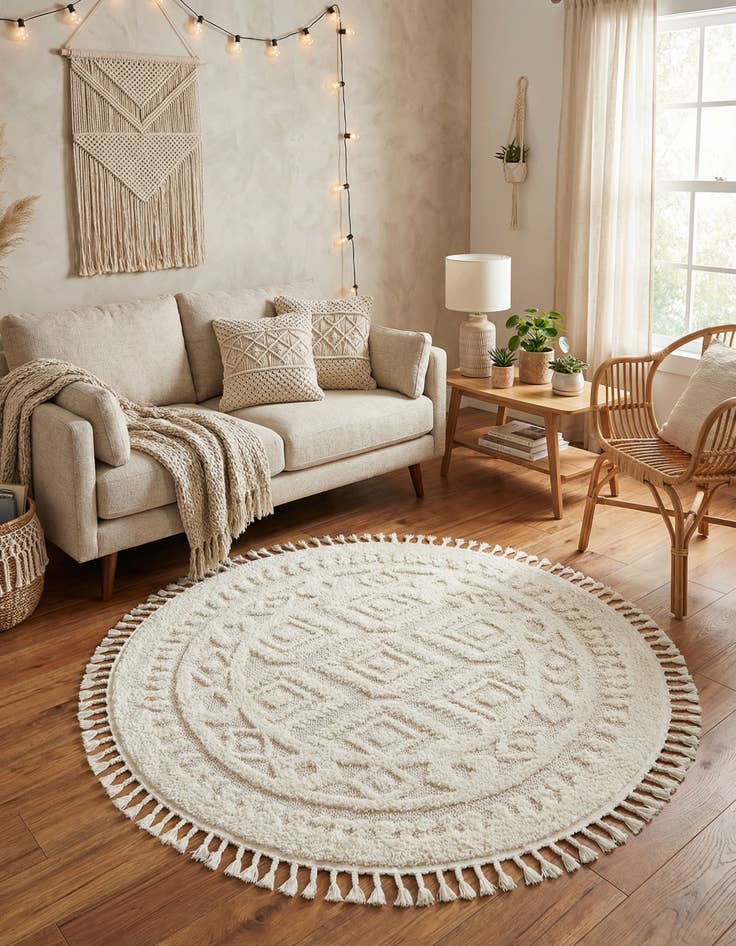 Detail image of  5' 3 x 5' 3 Boho Round Rug