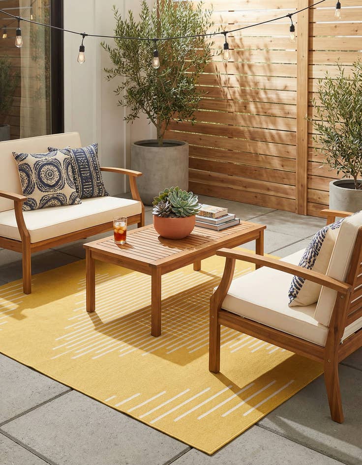 Detail image of 7' x 7'  Washable Modern Indoor / Outdoor Square Rug