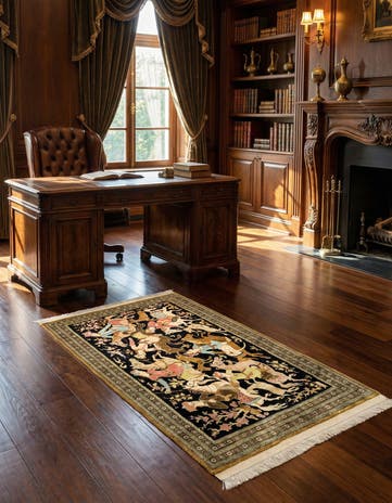 2' 11 x 4' 3 Ghom Silk Rug