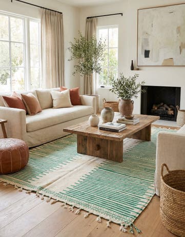 7' x 10' 6 Hand Knotted Moroccan Wool Rug