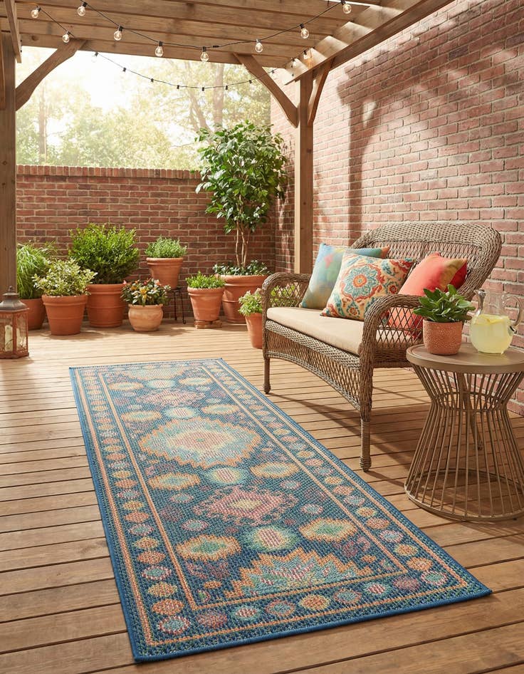 Detail image of 2' x 6' 1  Washable Baja Indoor / Outdoor Runner Rug