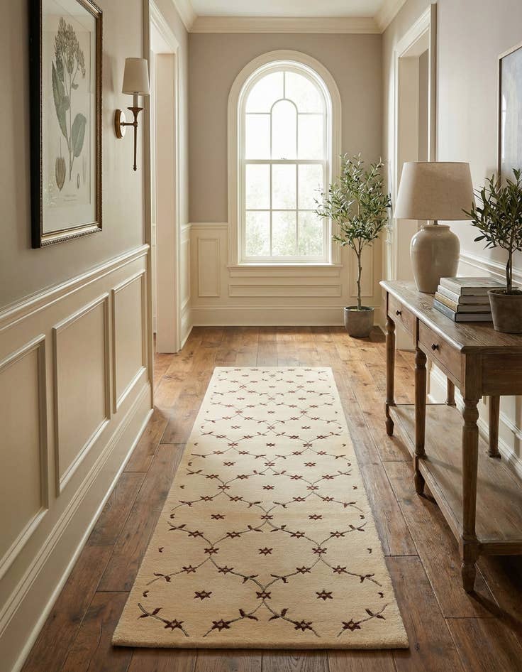 Detail image of 2' 9 x 10'  Hand Knotted Darya Wool Runner Rug