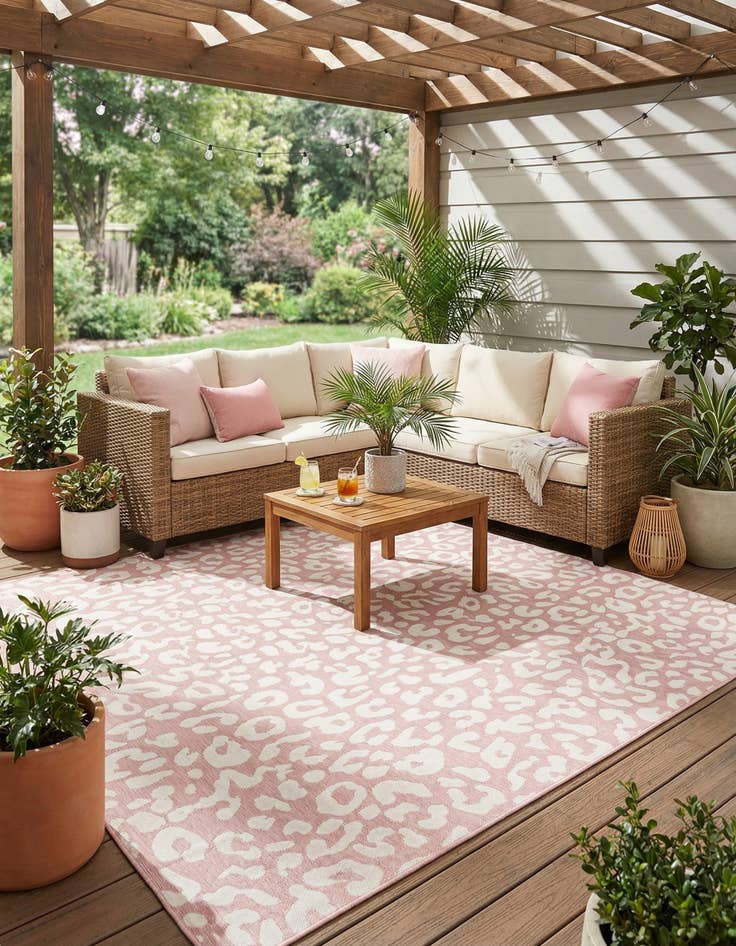 Detail image of  10' x 10'  Washable Safari Indoor / Outdoor Square Rug