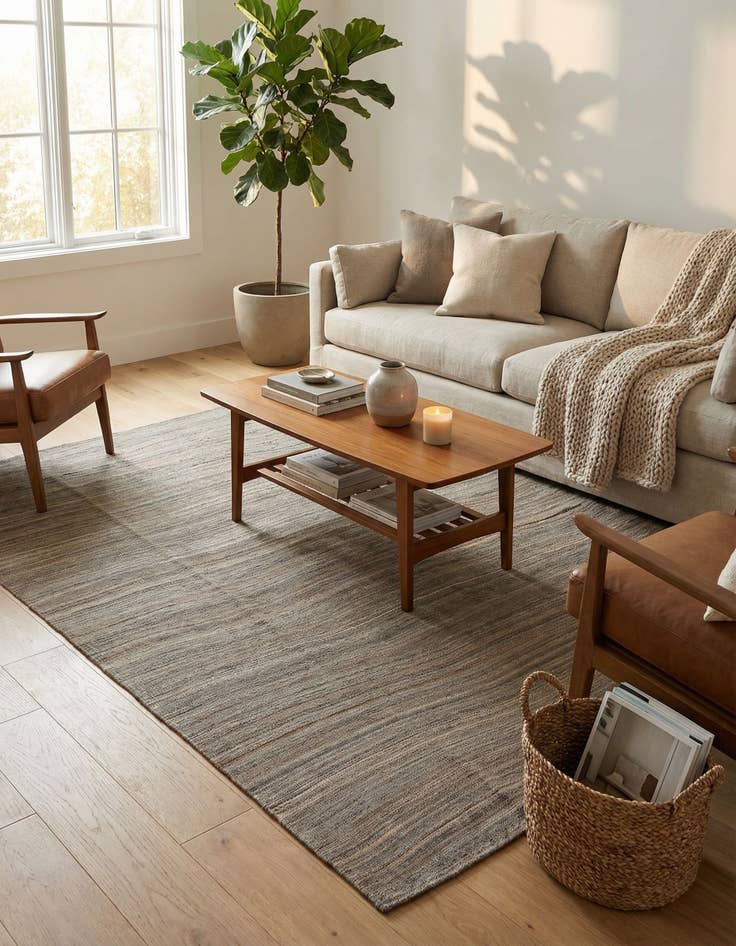 Detail image of 5' 9 x 7' 8  Hand Woven Kilim Modern Wool Rug