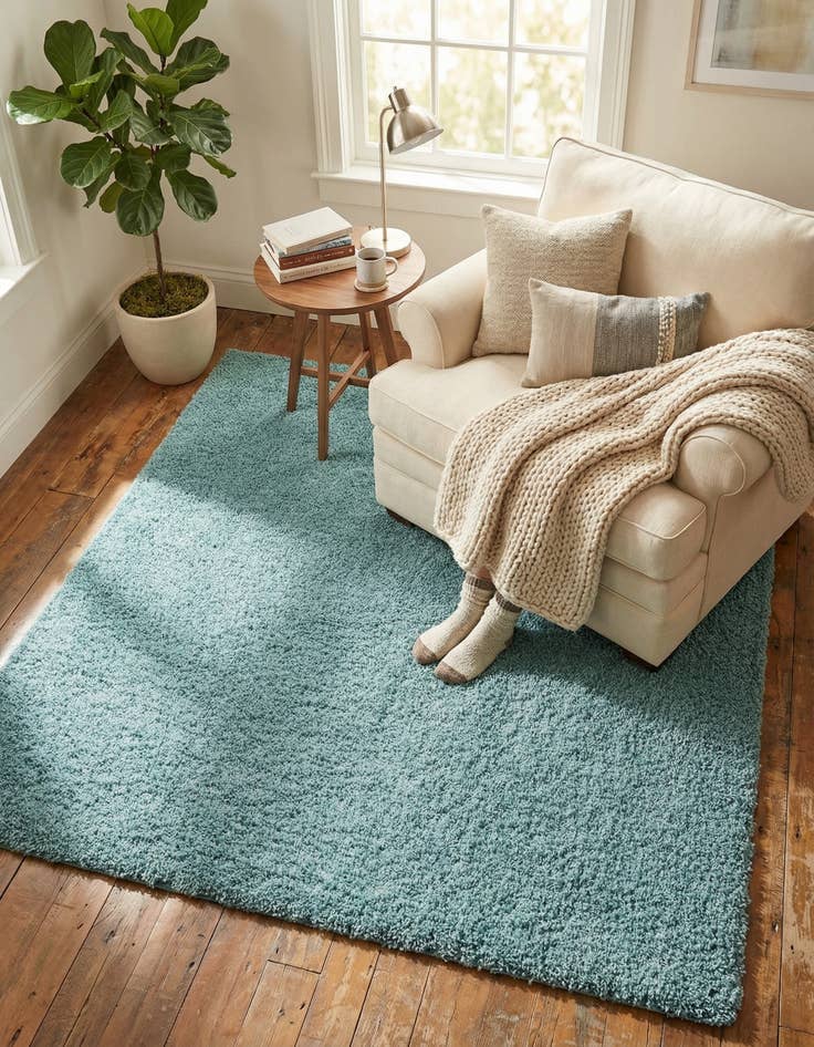 Detail image of 7' 10 x 7' 10 Solid Shag Square Rug