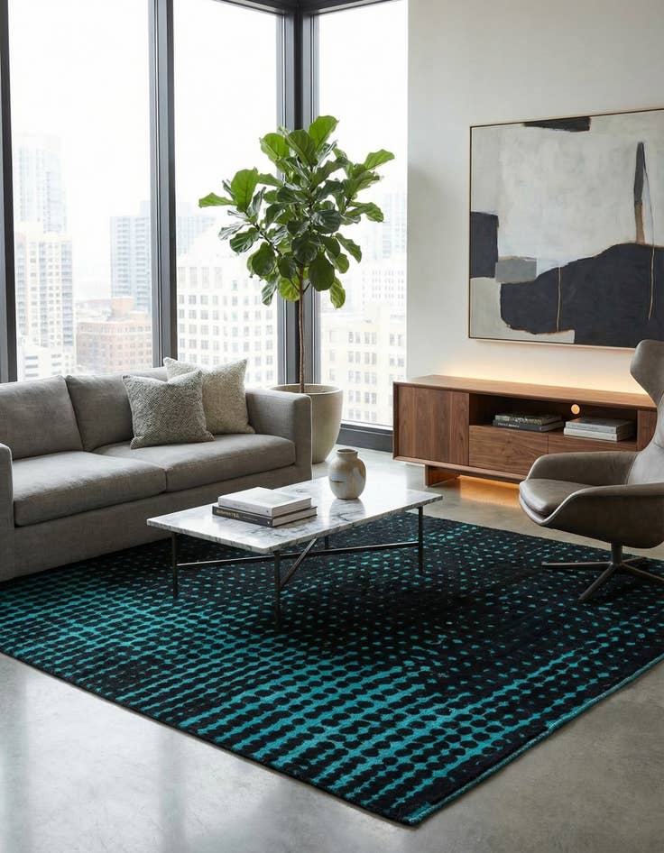 Detail image of 7' 6 x 10' 2  Hand Knotted Darya Wool Rug