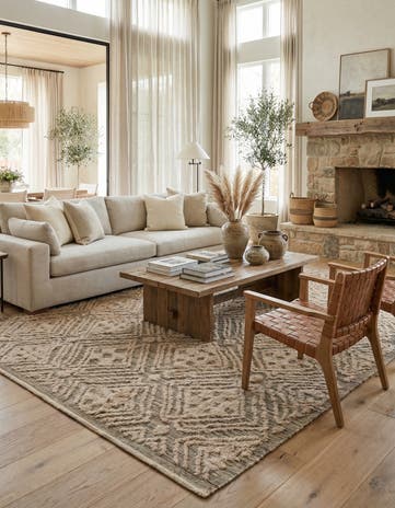 8' x 10' 2 Hand Knotted Darya Wool Rug