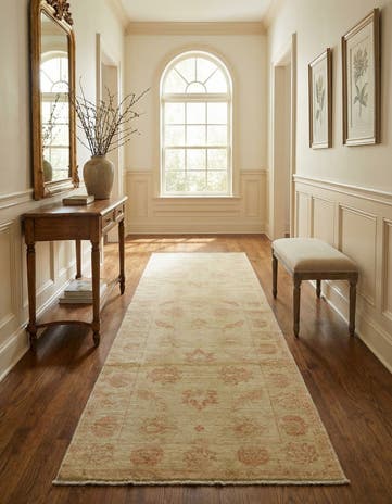 2' 7 x 8' Hand Knotted Peshawar Ziegler Runner Rug
