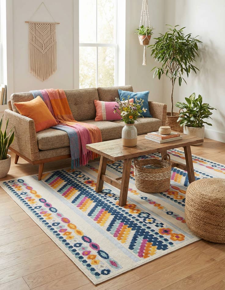 Detail image of 7' 10 x 7' 10  Washable Aruba Indoor / Outdoor Square Rug