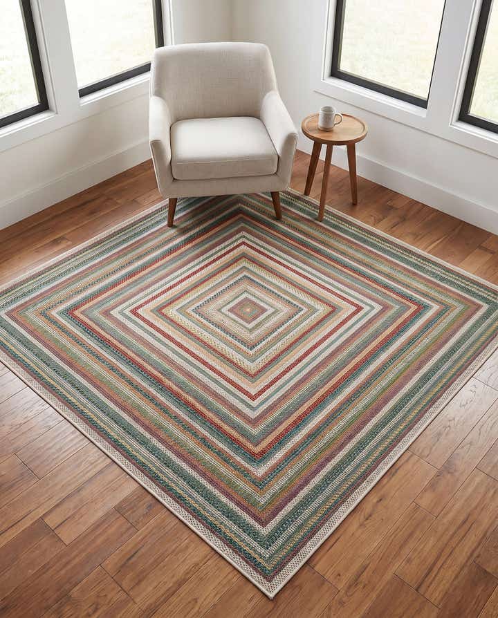5' 3 x 5' 3 Easy-Clean Baja Indoor / Outdoor Square Rug