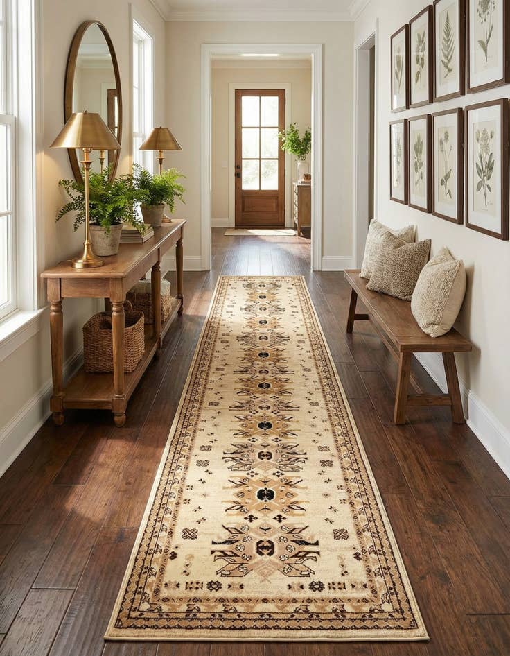 Detail image of 3' x 16' 5 Heriz Design Runner Rug