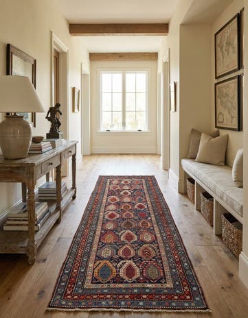 3' 10 x 9' 10 Hand Knotted Shirvan Wool Runner Rug