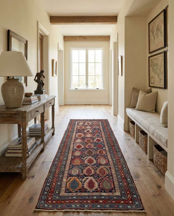 3' 10 x 9' 10 Hand Knotted Shirvan Wool Runner Rug