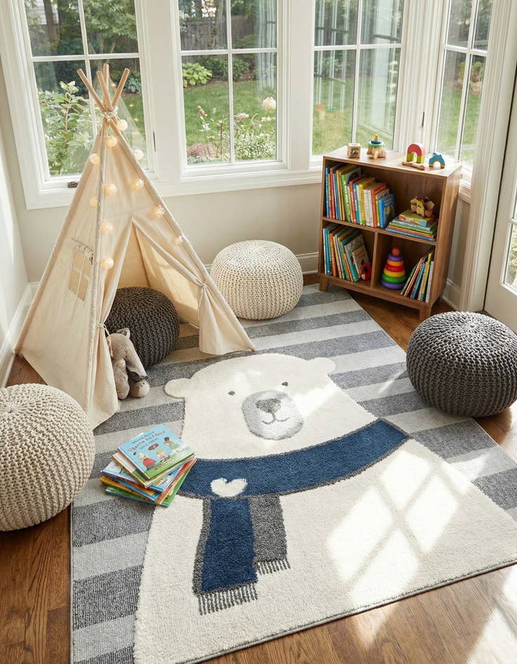 Detail image of 6' x 9' Whimsy Kids Rug